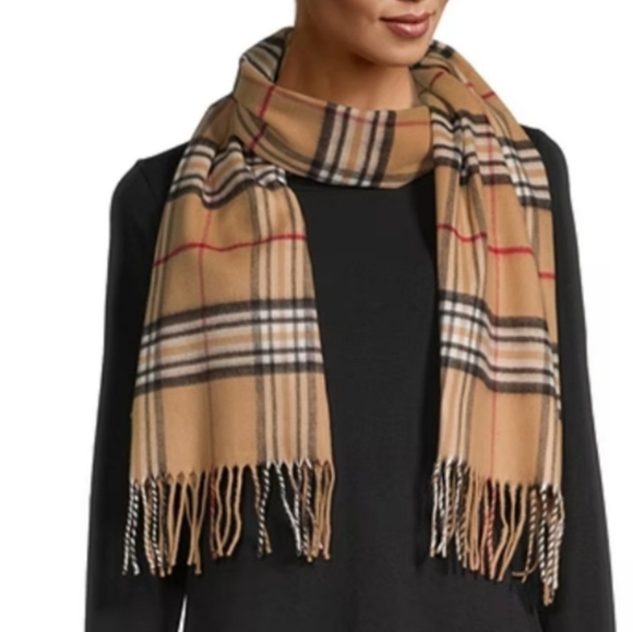 V.Frass Cashmink Plaid Scarf - Picture 1 of 9